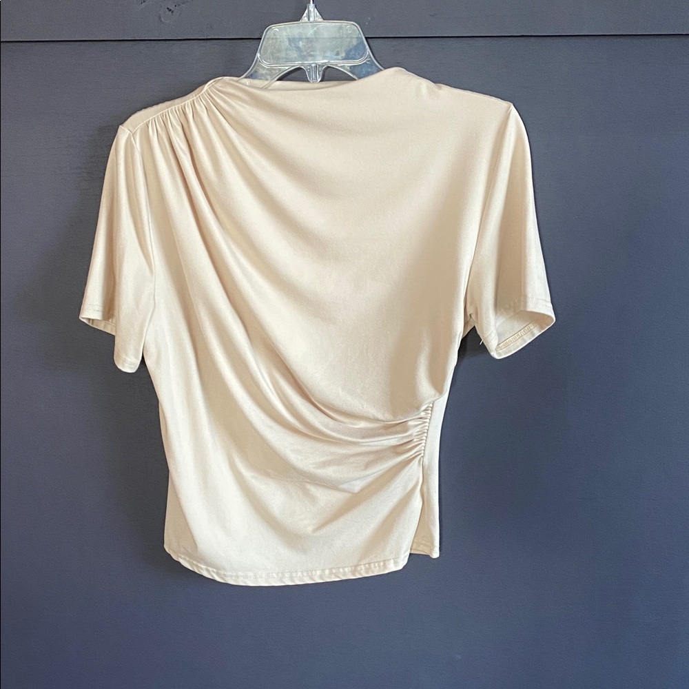 Chic Cream Ruched Women's Top